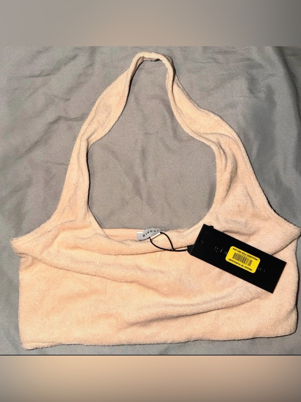 Gianni Bini cream Off-the-Shoulder Terry Halter Sweater